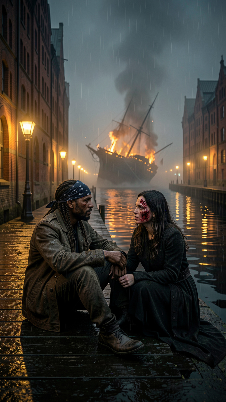 Atmospheric final scene, cinematic wide shot, Varek and Elen